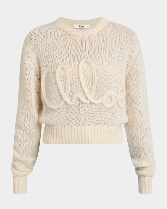 Logo Embroidered Alpaca Wool Sweater